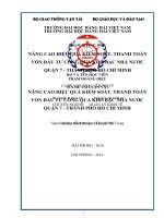Nâng cao hiệu quả kiểm soát, thanh toán vốn đầu tư công qua kho bạc nhà nước quận 7   thành phố hồ chí minh 