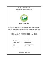 Đánh giá công tác cấp Giấy chứng nhận quyền sử dụng đất tại xã Quốc Khánh  huyện Tràng Định  tỉnh Lạng Sơn giai đoạn 2012  2014 (Khóa luận tốt nghiệp)