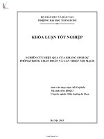 khoa luan nghien cuu hieu qua cua khang sinh du phong trong chan doan va can thiep noi mach