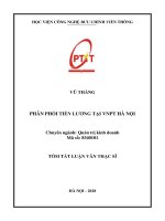 Phân phối tiền lương tại VNPT Hà Nội (tt)