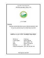 Thành lập bản đồ phân hạng thích nghi đất trồng chè của xã Lục Ba  huyện Đại Từ  tỉnh Thái Nguyên (Khóa luận tốt nghiệp)