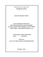 Quản trị rủi ro tín dụng đối với khách hàng doanh nghiệp tại ngân hàng nông nghiệp và phát triển nông thôn   chi nhánh tỉnh gia lai (tt) 