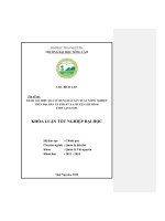 Đánh giá hiệu quả sử dụng đất sản xuất nông nghiệp trên địa bàn xã Khuất Xá  huyện Lộc Bình  tỉnh Lạng Sơn (Khóa luận tốt nghiệp)