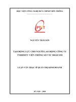 Tạo động lực cho người lao động tại công ty TNHH MTV Viễn thông số VTC Digicom (Luận văn thạc sĩ)