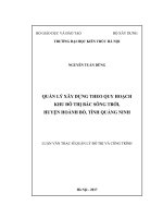 Quản lý xây dựng theo quy hoạch khu đô thị bắc sông trới, huyện hoành bồ, tỉnh quảng ninh (tt) 