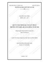 Quản lý hệ thống hạ tầng kỹ thuật phường yên nghĩa, quận hà đông, thành phố hà nội (tt) 