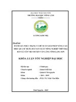Đánh giá thực trạng và đề xuất giải pháp nâng cao hiệu quả sử dụng đất sản xuất nông nghiệp trên địa bàn xã Tân Việt  Huyện Văn Lãng  Tỉnh Lạng Sơn (Khóa luận tốt nghiệp)