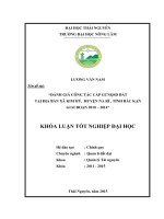 Đánh giá công tác cấp giấy chứng nhận quyền sử dụng đất tại địa bàn xã Kim Hỷ  huyện Na Rì  tỉnh Bắc Kạn giai đoạn 2010 – 2014 (Khóa luận tốt nghiệp)