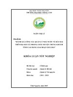 Đánh giá công tác quản lý nhà nước về đất đai trên địa bàn xã Phong Châu  huyện Trùng Khánh  tỉnh Cao Bằng, giai đoạn 2012 2014 (Khóa luận tốt nghiệp)