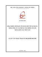 Hoạt động xếp hạng tín dụng đối với tập đoàn, tổng công ty tại Trung tâm Thông tin Tín dụng Quốc Gia Việt Nam (Luận văn thạc sĩ)