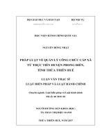 Pháp luật về quản lý công chức cấp xã – Từ thực tiễn huyện Phong Điền, tỉnh Thừa Thiên Huế (Luận văn thạc sĩ)