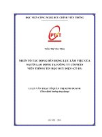 Nhân tố tác động đến động lực làm việc của người lao động tại công ty cổ phần Viễn thông Tin học Bưu Điện (CTIN) (Luận văn thạc sĩ)