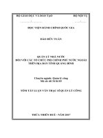 Quản lý Nhà nước đối với các tổ chức phi chính phủ nước ngoài trên địa bàn tỉnh Quảng Bình (tt)