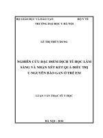 Nghiên cứu đặc điểm dịch tễ học lâm sàng và nhận xét kết quả điều trị u nguyên bào gan ở trẻ em