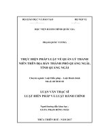 Thực hiện pháp luật về quản lý thanh niên trên địa bàn thành phố Quảng Ngãi (Luận văn thạc sĩ)