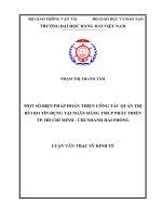 Một số biện pháp hoàn thiện công tác quản trị rủi ro tín dụng tại ngân hàng TMCP phát triển TP hồ chí minh – chi nhánh hải phòng 