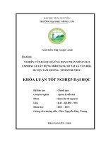 Nghiên cứu, đánh giá ứng dụng phần mềm Vilis Express 2.0 xây dựng hồ sơ địa chính dạng số tại xã Vân Hội  huyện Tam Dương  tỉnh Vĩnh Phúc (Khóa luận tốt nghiệp)