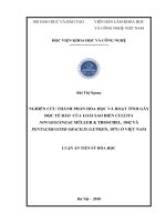 Nghiên cứu thành phần hóa học và hoạt tính gây độc của loài sao biển Culcita novaeguineae Muller & Troschel. 1842 và Pentaceraster gracilis (Lutken. 1871) ở Việt Nam