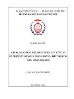 Xây dựng chiến lược phát triển của công ty cổ phần xây dựng và trang trí nội thất BDECO trong giai đoạn 2016 2020 