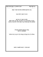 Quản lý nhà nước đối với các dự án đầu tư cơ sở hạ tầng bằng nguồn vốn ODA tại tỉnh Quảng Bình (tt)