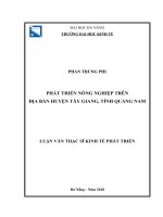 Phát triển nông nghiệp trên địa bàn huyện tây giang, tỉnh quảng nam
