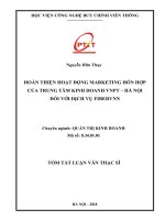 Hoạt động Marketing hỗn hợp của trung tâm kinh doanh VNPT Hà Nội đối với dịch vụ FiberVnn (tt)