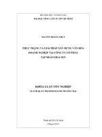 THỰC TRẠNG VÀ GIẢI PHÁP XÂY DỰNG VĂN HÓA DOANH NGHIỆP TẠI CÔNG TY CỔ PHẦN TẬP ĐOÀN HOA SEN