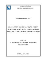 Quản lý vốn đầu tư xây dựng cơ bản từ ngân sách nhà nước tại ban quản lý khu kinh tế mở chu lai, tỉnh quảng nam (tt) 