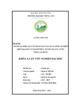 Đánh giá hiệu quả sử dụng đất sản xuất nông nghiệp trên địa bàn xã Hạnh Phúc  huyện Quảng Uyên  tỉnh Cao Bằng (Khóa luận tốt nghiệp)