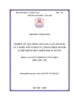 Nghiên cứu đặc điểm lâm sàng, cận lâm sàng và ý nghĩa tiên lượng của thang điểm apache II trên bệnh nhân nhiễm khuển huyết 