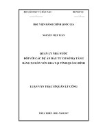 Quản lý nhà nước đối với các dự án đầu tư cơ sở hạ tầng bằng nguồn vốn ODA tại tỉnh Quảng Bình (Luận văn thạc sĩ)