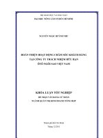 HOÀN THIỆN HOẠT ĐỘNG CHĂM SÓC KHÁCH HÀNG TẠI CÔNG TY TRÁCH NHIỆM HỮU HẠN ÔTÔ NGÔI SAO VIỆT NAM