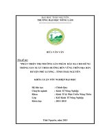 Phát triển thị trường sản phẩm đầu ra cho rừng trồng sản xuất theo hướng bền vững trên địa bàn huyện Phú Lương  tỉnh Thái Nguyên (Khóa luận tốt nghiệp)