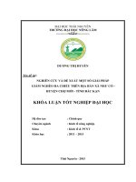 Nghiên cứu và đề xuất một số giải pháp giảm nghèo đa chiều trên địa bàn xã Như Cố  huyện Chợ Mới  tỉnh Bắc Kạn (Khóa luận tốt nghiệp)