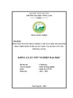 Phân tích nguyên nhân nghèo và đề xuất một số giải pháp phát triển kinh tế hộ tại xã Ngọc Vân  huyện Tân Yên  Tỉnh Bắc Giang (Khóa luận tốt nghiệp)