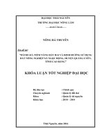 Đánh giá tiềm năng đất đai và định hướng sử dụng đất nông nghiệp xã Ngọc Động  huyện Quảng Uyên  tỉnh Cao Bằng (Khóa luận tốt nghiệp)