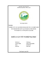 Nghiên cứu các giải pháp chủ yếu nhằm cải thiện sinh kế cho các hộ nông dân tại xã Khang Ninh thuộc vùng đệm của Vườn Quốc gia Ba Bể (Khóa luận tốt nghiệp)