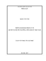 Những đảm bảo pháp lý về quyền tự do tín ngưỡng, tôn giáo ở việt nam 