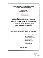 NGHIÊN CỨU GIẢI PHÁP ĐẦU TƯ VÀ KHAI THÁC TIỀM NĂNG VĂN HÓA PHỤC VỤ DU LỊCH TỈNH BÀ RỊA VŨNG TẦU