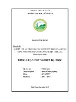 Nghiên cứu sự tham gia của người dân trong xây dựng nông thôn mới tại xã Chi Lăng  huyện Chi Lăng  tỉnh Lạng Sơn (Khóa luận tốt nghiệp)