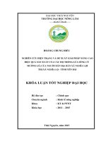 Nghiên cứu hiện trạng và đề xuất giải pháp nâng cao hiệu quả sản xuất của các hộ trồng lúa Séng Cù Mường Lò, của người dân địa bàn xã Nghĩa Lợi – Thị xã Nghĩa Lộ  Tỉnh Yên Bái (Khóa luận tốt nghiệp)