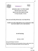 NGHIEN CỨU CÔNG NGHỆ CHẾ TẠO VẢI CÁCBON HOẠT TÍNH BẢO VỆ SỨC KHỎE VÀ XỬ LÝ MÔI TRƯỜNG