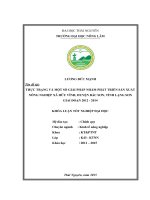 Thực trạng và một số giải pháp nhằm phát triển sản xuất nông nghiệp xã Hữu Vĩnh  huyện Bắc Sơn  tỉnh Lạng Sơn giai đoạn 2012  2014 (Khóa luận tốt nghiệp)