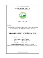 Đánh giá hiệu quả sử dụng đất nông nghiệp trên địa bàn xã Hồng Phong  huyện Bình Gia  tỉnh Lạng Sơn (Khóa luận tốt nghiệp)