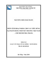 Phân tích hoạt động cho vay tiêu dùng tại ngân hàng TMCP kỹ thương việt nam   chi nhánh nha trang (tt) 