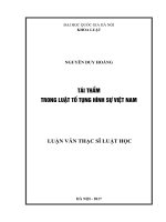 Tái thẩm trong luật tố tụng hình sự việt nam 