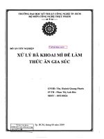 XỬ LÝ BÃ KHOAI MÌ ĐỂ LÀM THỨC ĂN GIA SÚC