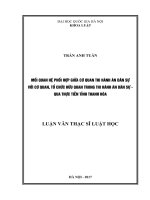 Mối quan hệ phối hợp giữa cơ quan thi hành án dân sự với các cơ quan, tổ chức hữu quan trong công tác thi hành án dân sự   qua thực tiễn tỉnh thanh hóa 