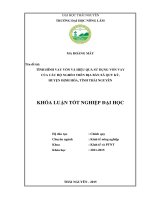 Tình hình vay vốn và hiệu quả sử dụng vốn vay của các hộ nghèo trên địa bàn xã Quy Kỳ  huyện Định Hóa  tỉnh Thái Nguyên (Khóa luận tốt nghiệp)