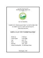 Nghiên cứu tính đa dạng thực vật rừng phục hồi tự nhiên tại xã La Bằng,huyện Đại Từ, tỉnh Thái Nguyên (Khóa luận tốt nghiệp)